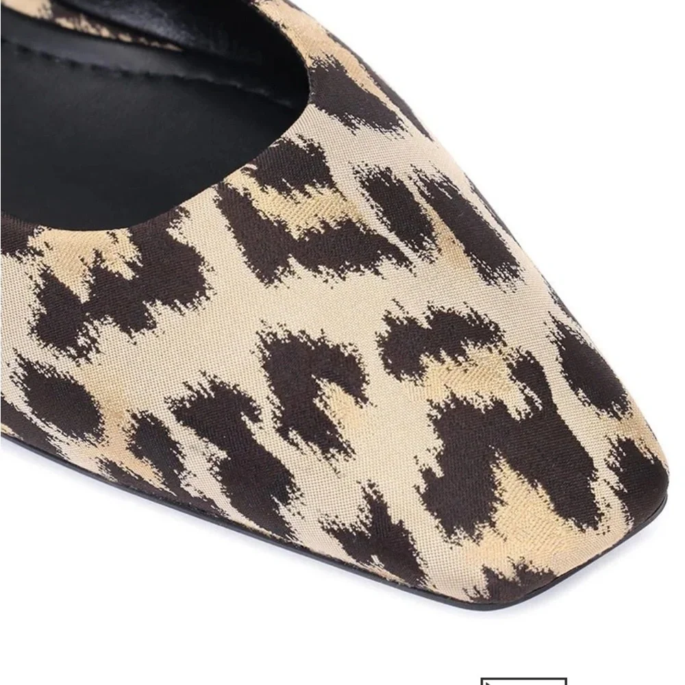 Dior Leopard Print Fabric Mizza Flats - Picture 3 of 5